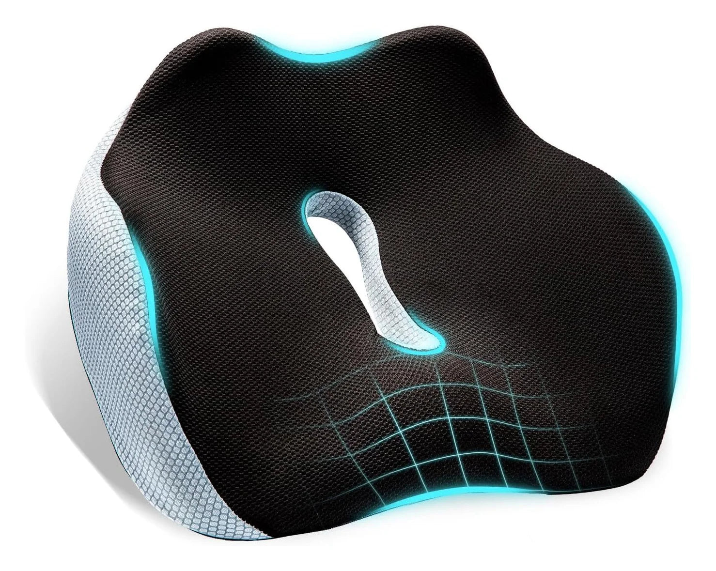Large Memory Foam Seat Cushion – Sciatica & Tailbone Pain Relief, Non-Slip