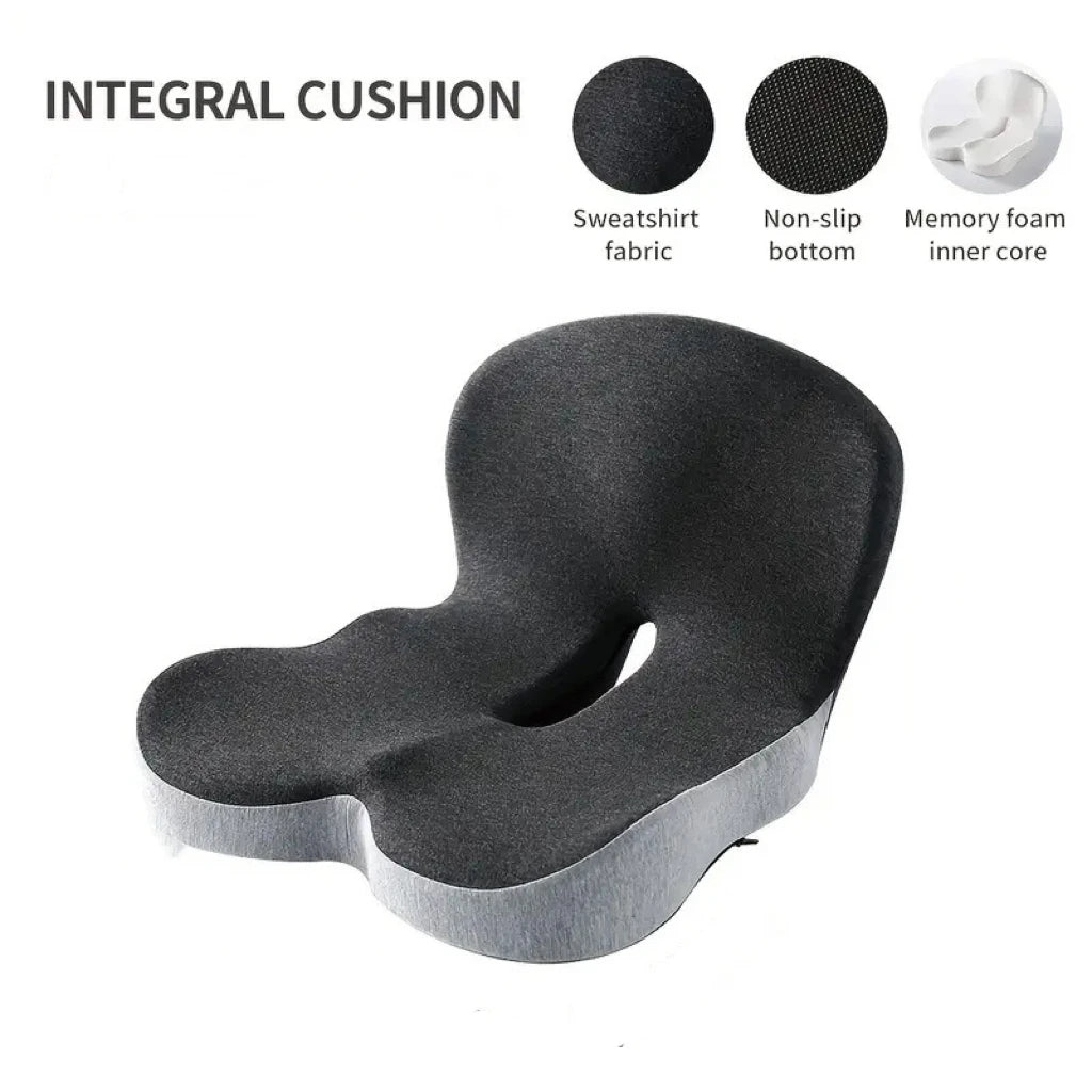 Ergonomic Memory Foam Seat Cushion – Lumbar Support for Office Chair & Car