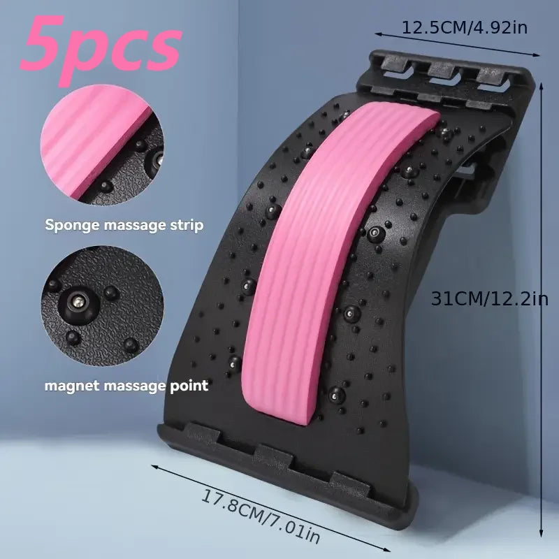 3-Level Adjustable Back Stretcher – Lumbar Cracker Board & Spine Decompression Device for Lower Back Pain