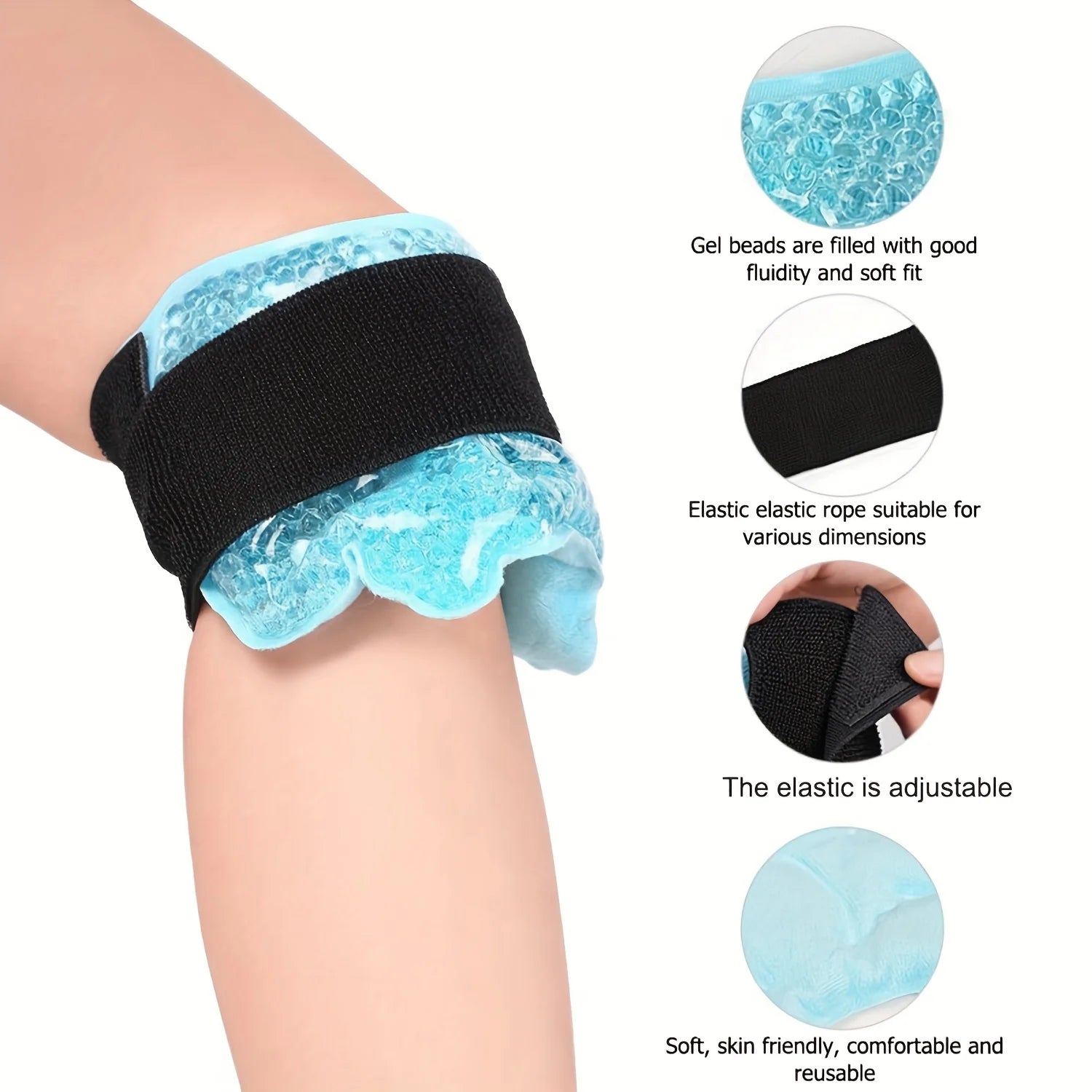 Ankle/Sport Foot Ice Compress Wrap Ankle Hot Cold Gel Bead Ice Pack for Ankle Foot Hand Care Massager Ankle Support Ankle Pad