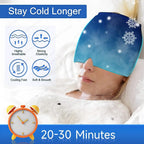 Headache & Migraine Relief Ice Hat – Gel Cold Compress Therapy Cap with Eye Mask for Pressure Pain Relief
