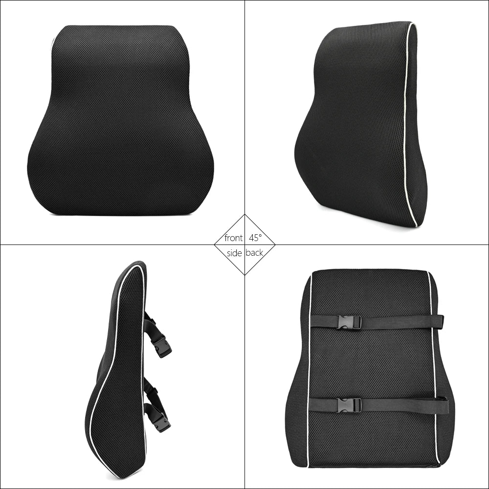 HEALTENCE Memory Foam Lumbar Back Cushion – Ergonomic Car & Office Support