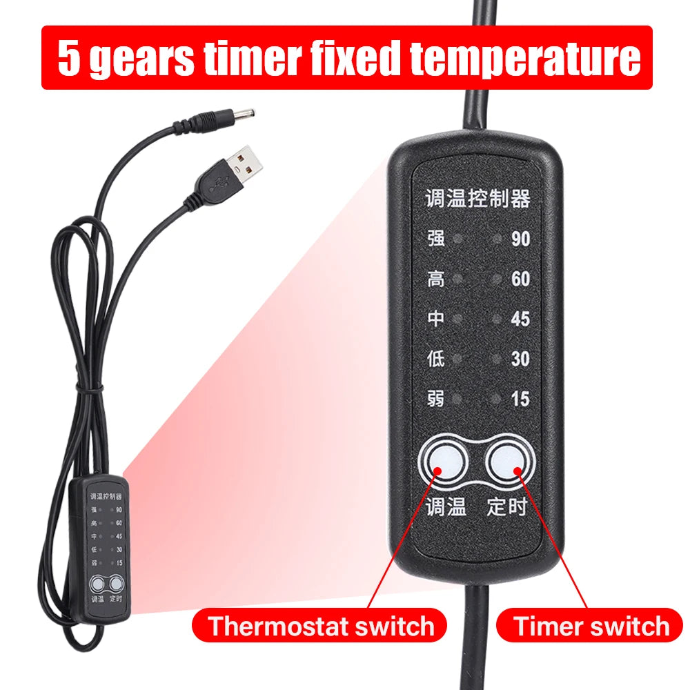 USB Clothes Heater Pad with DC Connector – Heating Mat for Neck, Lumbar & Abdomen Winter Warming