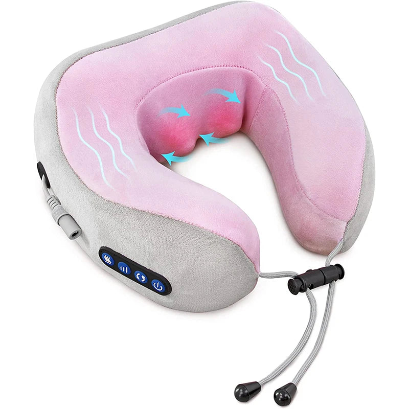HEALTENCE 3D Shiatsu Neck Massager – U-Shaped Vibrating Pillow