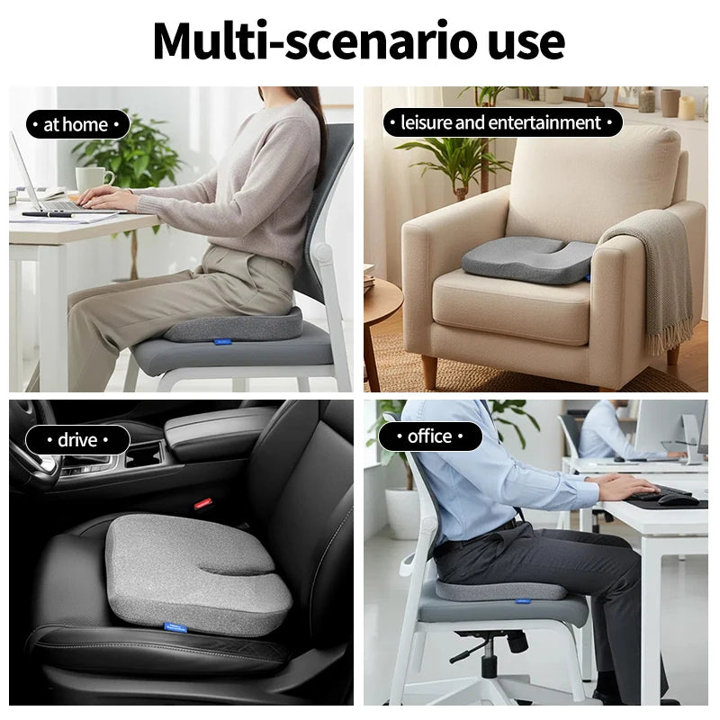 Orthopedic Memory Foam Coccyx Seat Cushion – Sciatica & Tailbone Support
