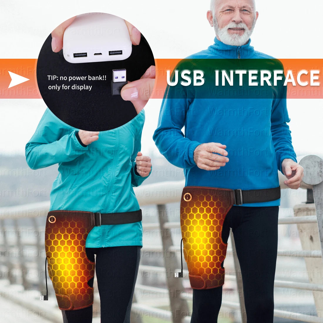 Full-Wrap Hip Heating Massager Brace – Sciatica & Buttock Relief, USB
