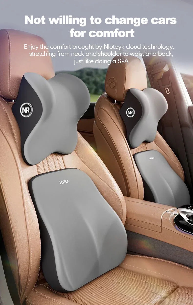 HEALTENCE Memory Foam Car Neck & Lumbar Support Set