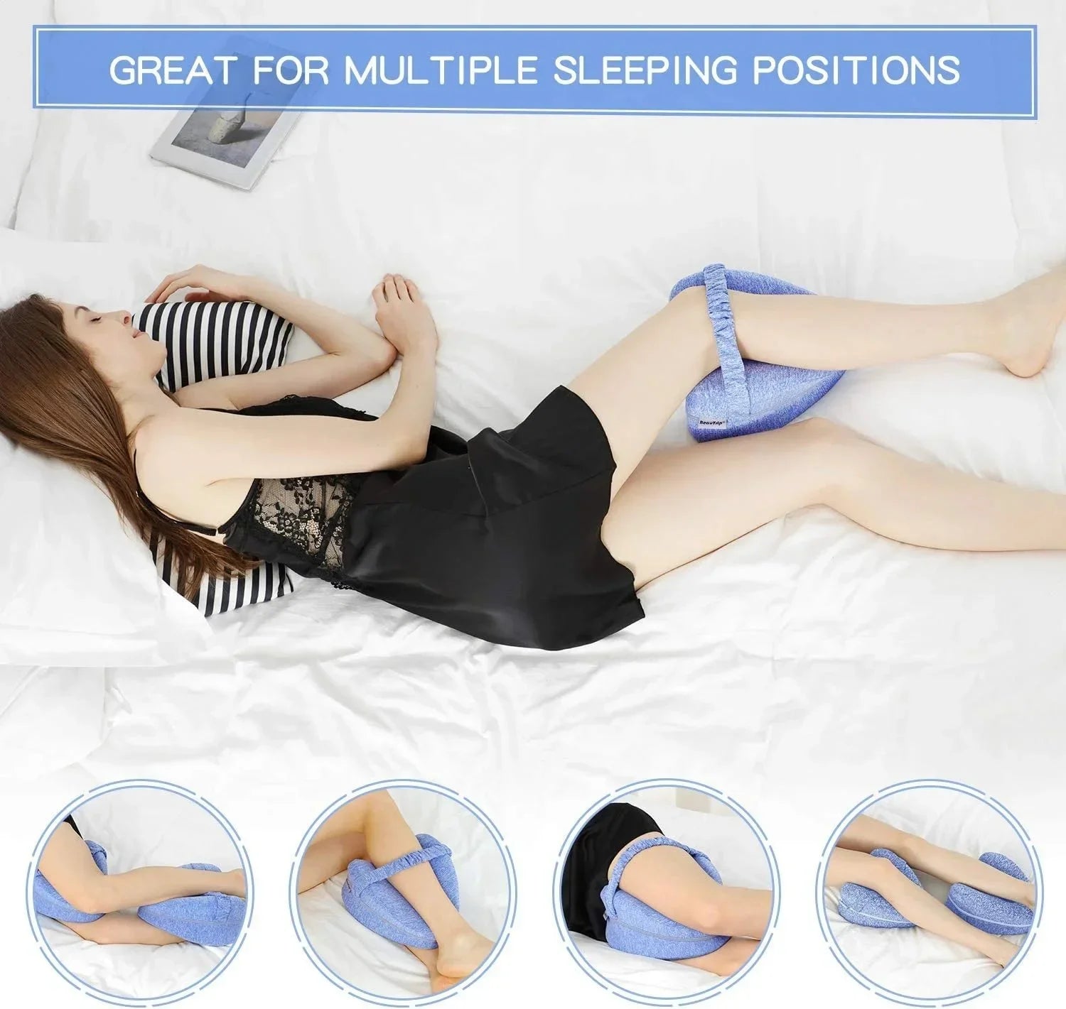 Memory Foam Leg Pillow – Knee Support for Side Sleepers & Sciatica Relief