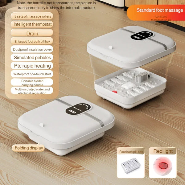 Folding Electric Foot Bath Bucket – Portable Heating Massage Foot Spa with Constant Temperature