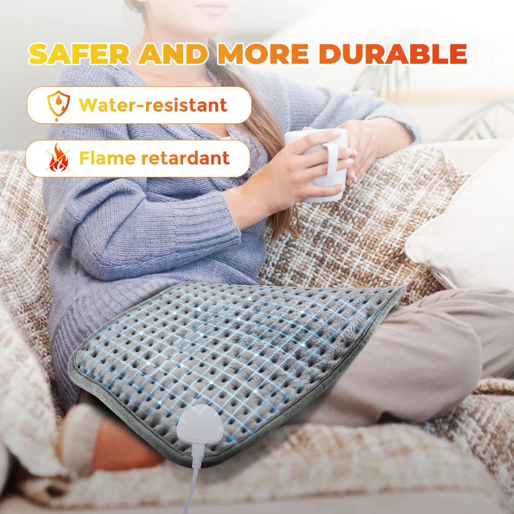 Electric Heating Pad Blanket with Thermostat – Hot Pad for Menstrual Cramps, Waist & Back Pain Relief