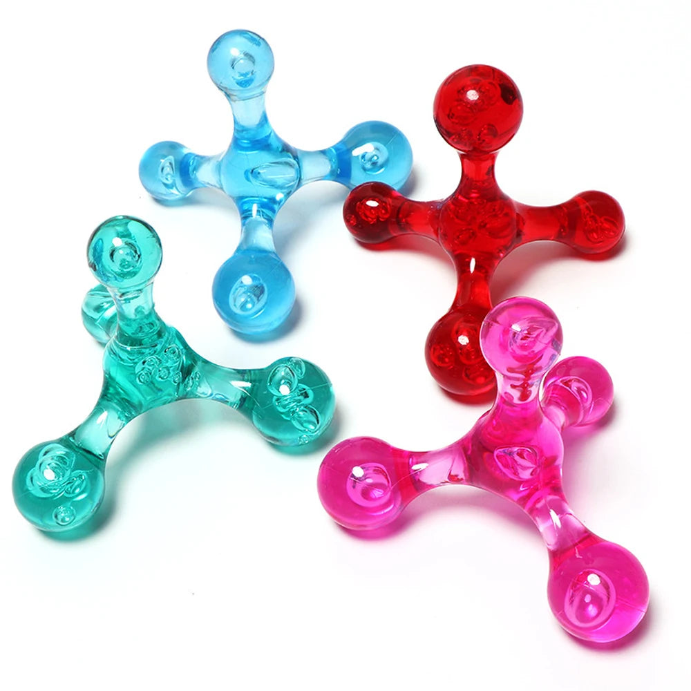 1Pcs Hand Held Massagers Tools, Back Deep Tissue, 4-Legged Acupressure Gentle Self Massager Trigger Pressure Point Massage Tools