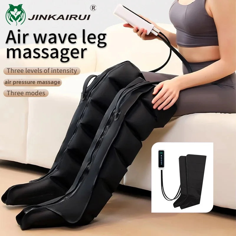 JinKairui Electric Pneumatic Leg Massager Extended Version for Deep Relaxation of Thighs, Calves and Feet with Remote Control