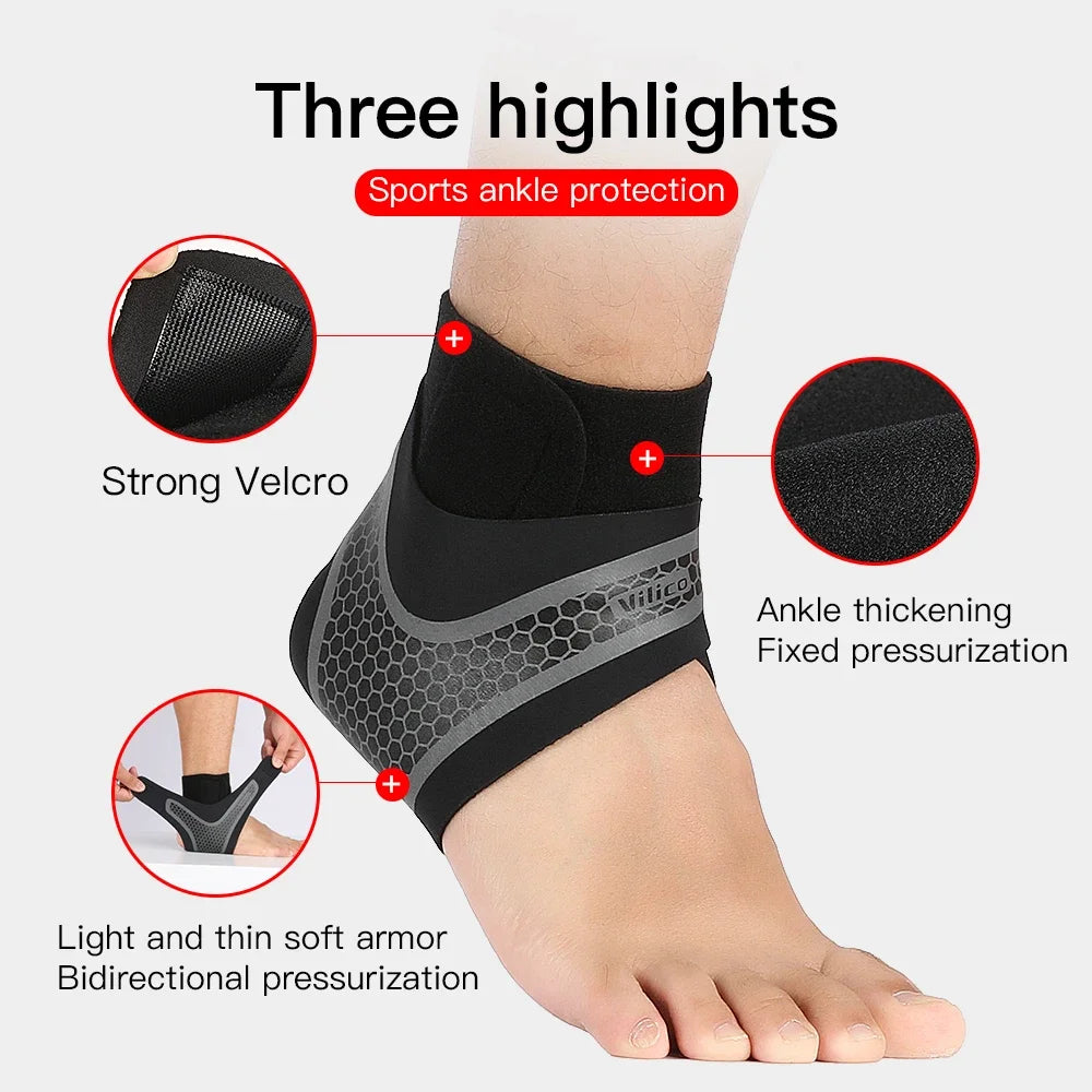 Adjustable Compression Ankle Brace – Elastic Ankle Guard & Pain Relief Strap for Basketball & Sports
