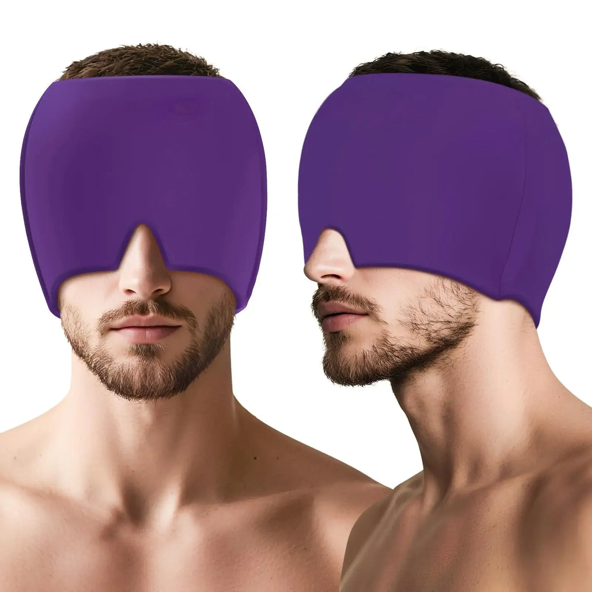 180/360° Gel Ice Headache & Migraine Relief Cap – Full Coverage Cold Compress Therapy Head Wrap Mask