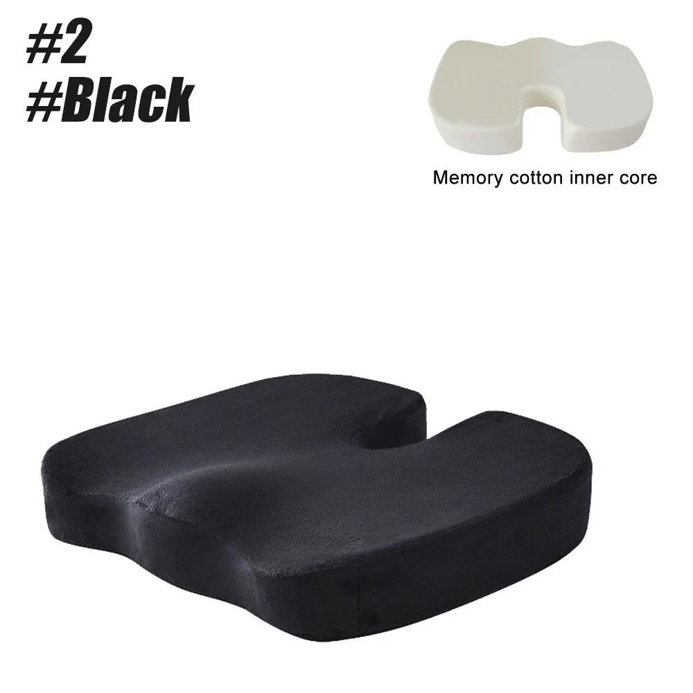 HEALTENCE Memory Foam Coccyx Seat Cushion – U-Shaped Ergonomic Support