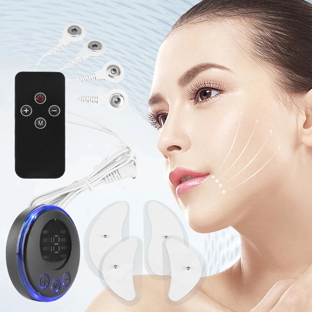 EMS Facial Massager Current Muscle Stimulator 8 Modes 19 Levels Facial Lifting Device Face Tightening Tool for Neck Face