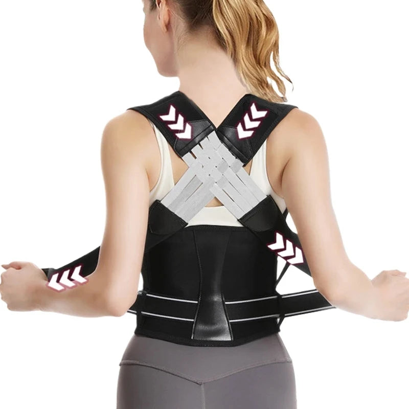 Shoulder Back Posture Corrector Support Belt with Adjustable Lumbar and Stretcher Training