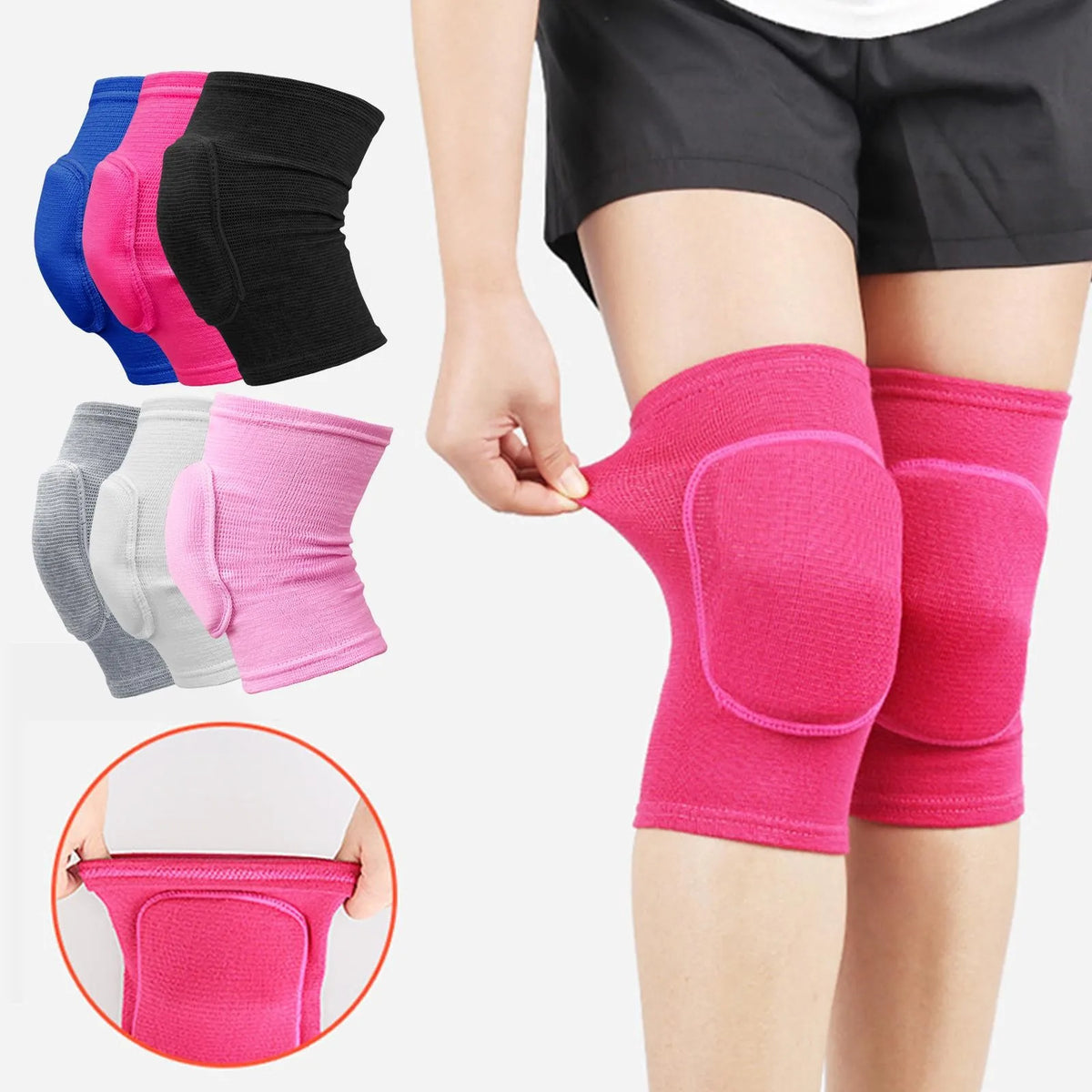 Sports Compression Knee Pads – Elastic Thickened Sponge Knee Brace for Dancing, Workout & Training