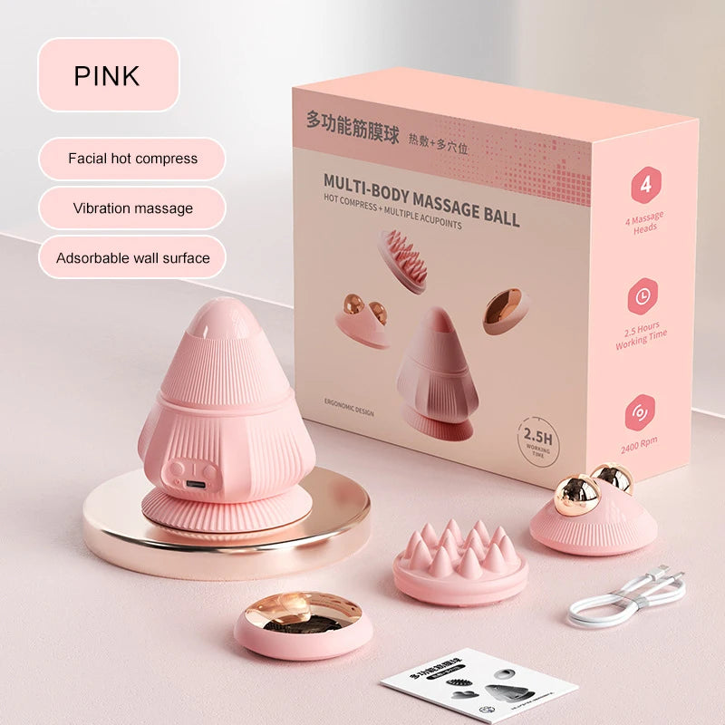 Electric Vibrating Massage Ball Myofascial Release Tool With Suction Cup Fitness Muscle Relaxation Deep Tissue Relaxation