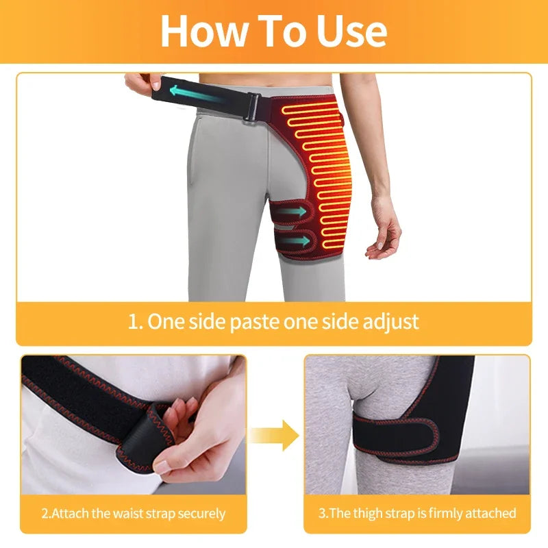 Full-Wrap Hip Heating Massager Brace – Sciatica & Buttock Relief, USB