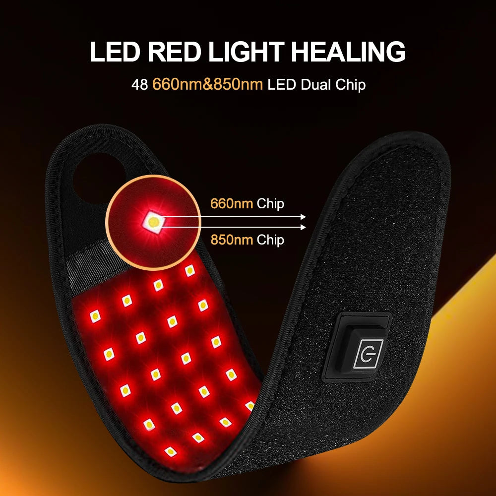 Red Light Therapy Wrist Strap – 660nm & 850nm LED Infrared Brace for Carpal Tunnel & Wrist Pain