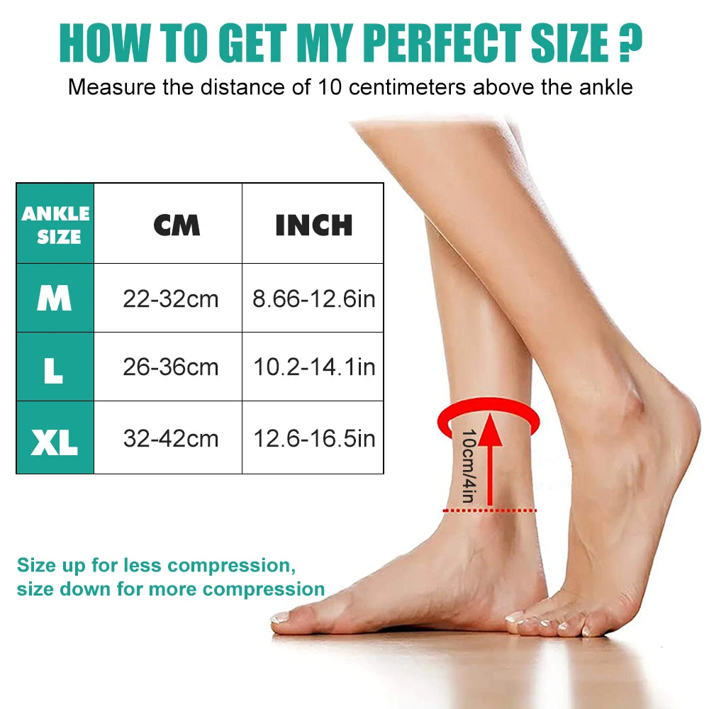Adjustable Elastic Ankle Compression Sleeve – Arch & Achilles Tendonitis Support