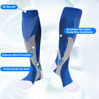 Multi-Color Compression Socks – Daily Cycling & Soccer Sports Socks to Prevent Varicose Veins (Men & Women)