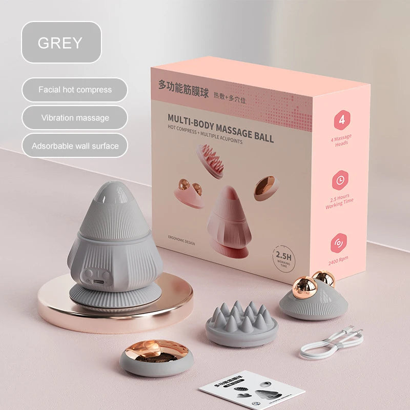 Electric Vibrating Massage Ball Myofascial Release Tool With Suction Cup Fitness Muscle Relaxation Deep Tissue Relaxation