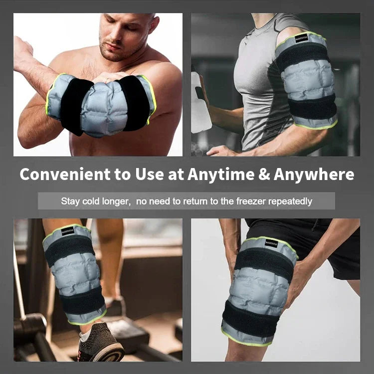 Knee Ice Pack Wrap for Injuries – Self-Absorbing Hot & Cold Compress Physiotherapy Knee Pad for Sports