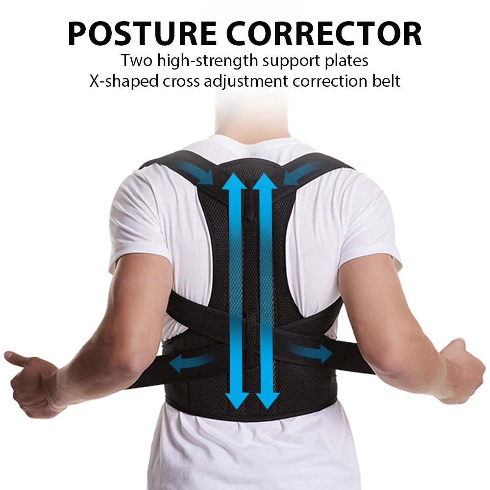Back Brace Posture Corrector – Adjustable Lumbar Support Belt & Shoulder Posture Support for Scoliosis
