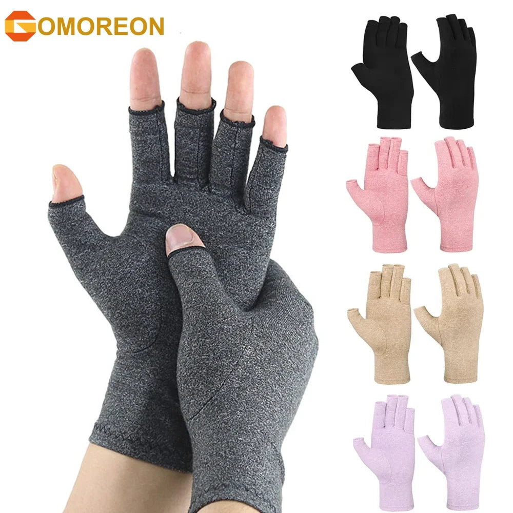 GOMOREON Arthritis Compression Gloves – Fingerless Hand & Thumb Support for Carpal Tunnel, Rheumatoid & Tendonitis