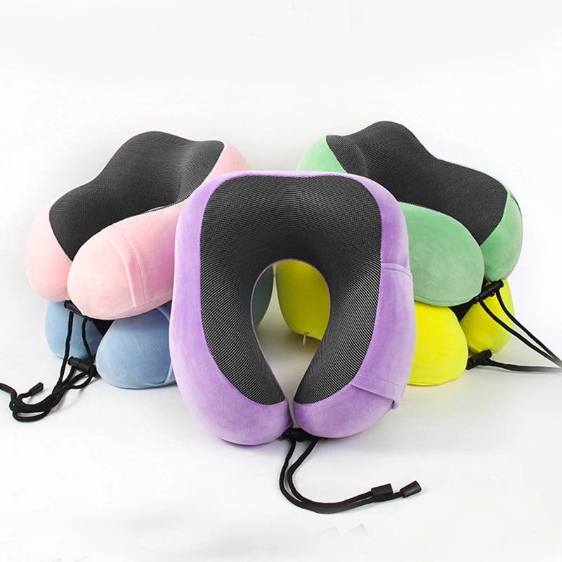 HEALTENCE Memory Foam Neck Pillow – U-Shaped Travel Support