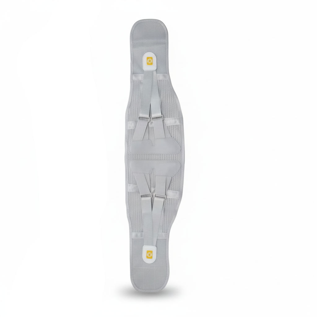 Adjustable Lumbar Support Brace Belt – 4-Plate Back Support with Pad for Men & Women