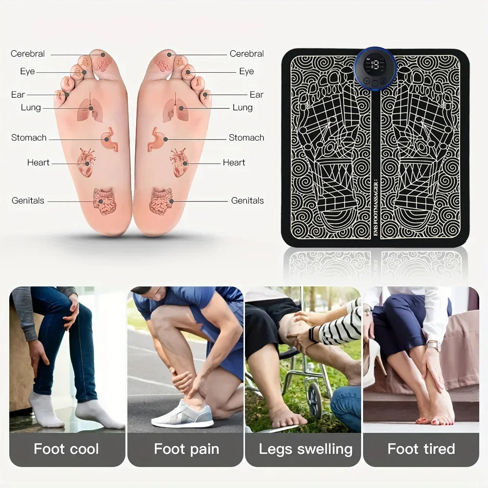Electric USB Foot Massage Mat – 8 Modes 19 Levels Acupoint Massage for Blood Circulation & Relaxation