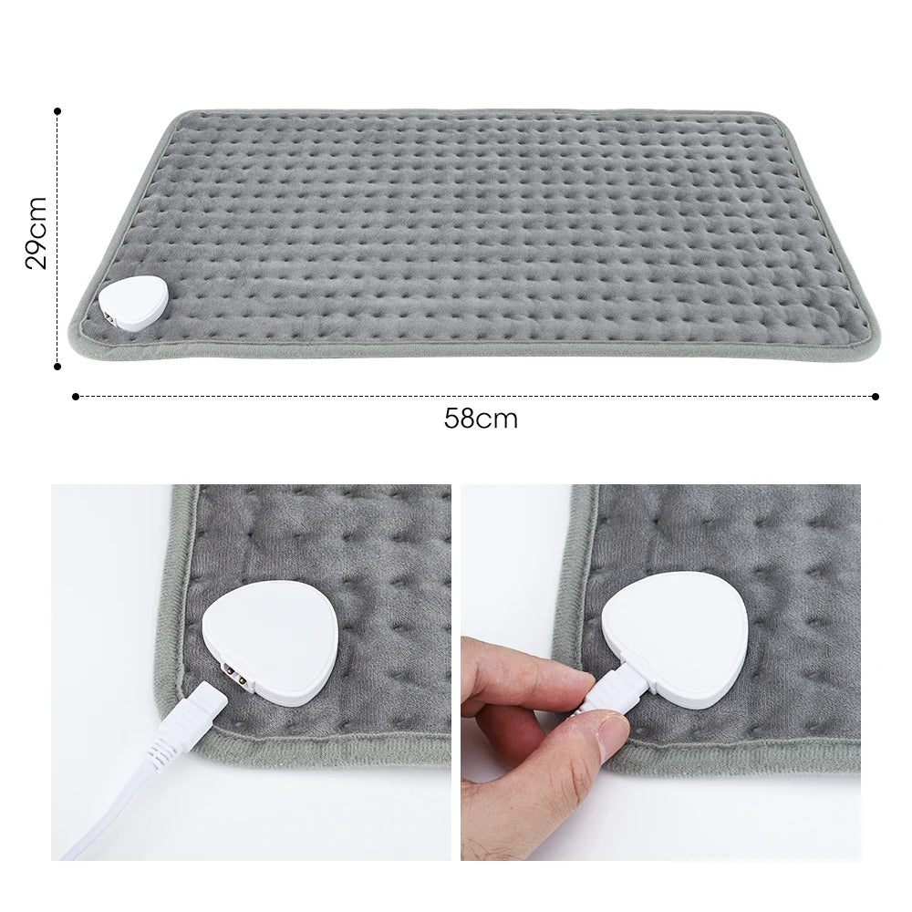 Electric Heating Pad Blanket with Thermostat – Hot Pad for Menstrual Cramps, Waist & Back Pain Relief