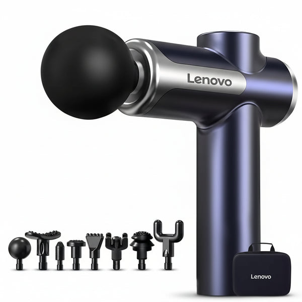 Lenovo Fascia Massage Gun – Deep Muscle Soreness Relief with LED Touch Screen & 8 Massage Heads