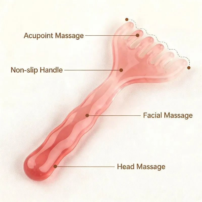 Portable 6-Claw Head Massager – Scalp & Body Acupoint Therapy Handheld Muscle Relaxation & Scraping Tool