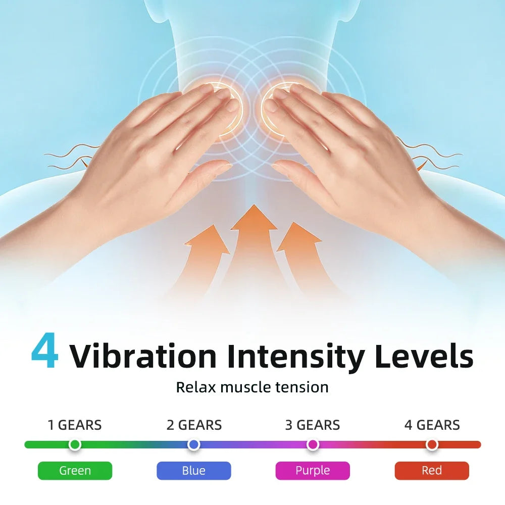 Electric Neck & Shoulder Heating Massager – 6-Mode Cervical Traction & Back Neck Stretcher Pillow