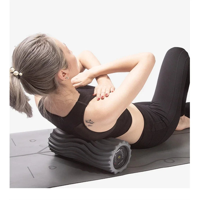 Electric Vibrating Foam Roller – 4/5-Speed USB Rechargeable Deep Tissue Muscle Relaxation for Yoga & Gym