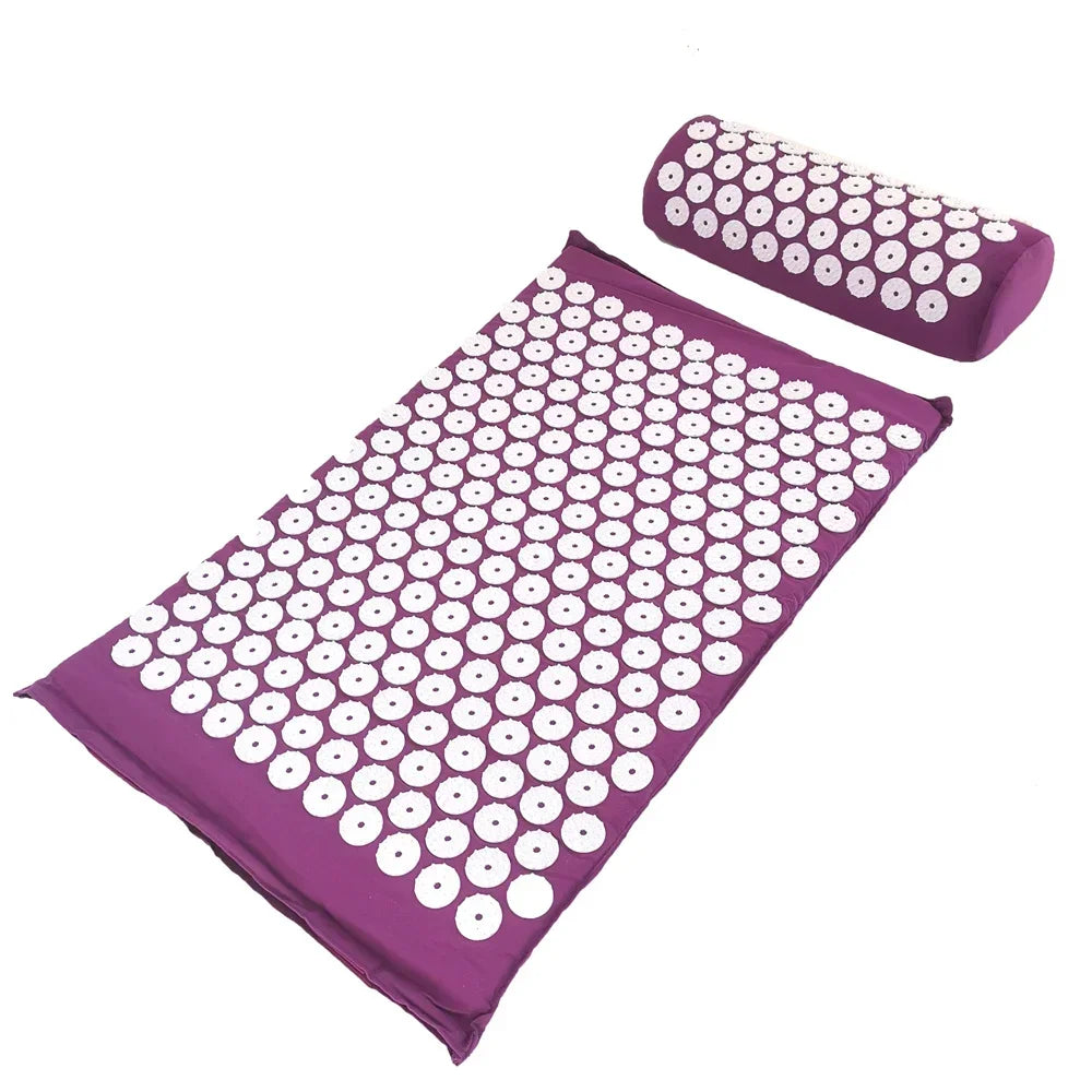 Acupressure Mat & Pillow Set – Spike Cushion Yoga Mat for Back, Body & Stress Pain Relief