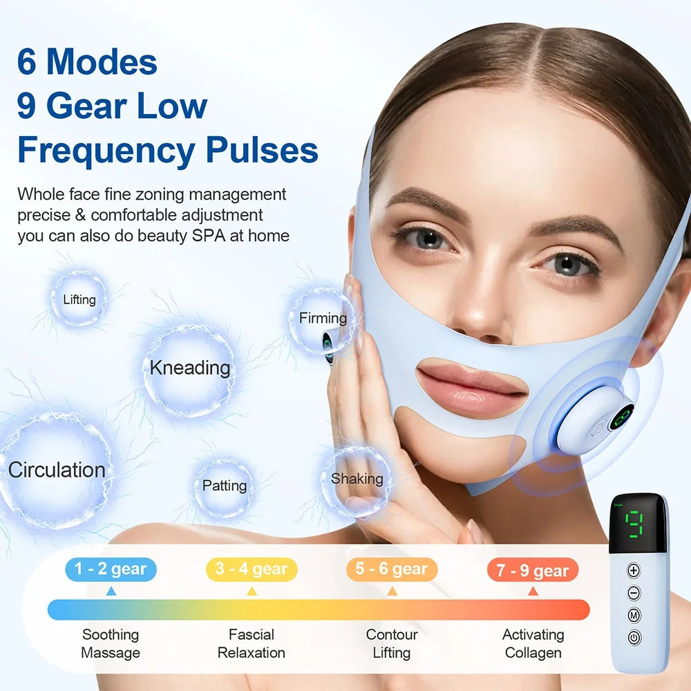 Facial EMS Lifting Machine – V-Line Chin Slimming Strap & Double Chin Removal Belt