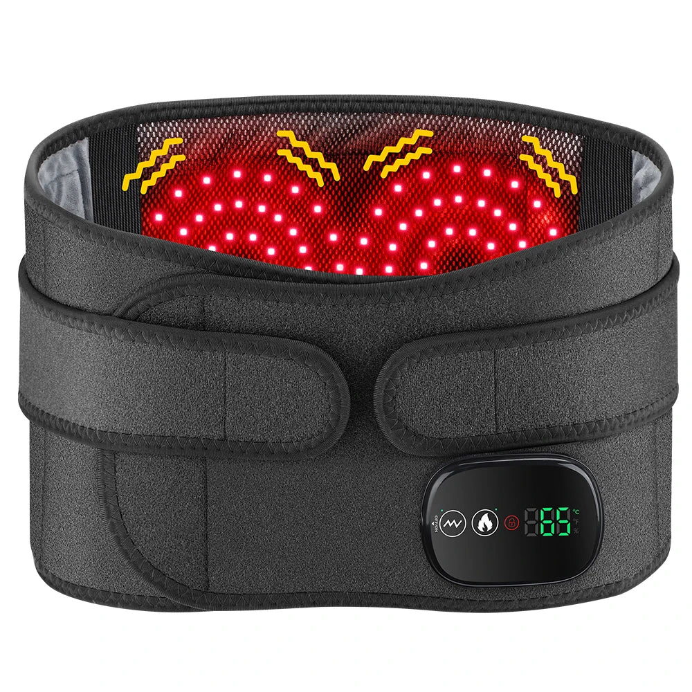 Cordless Hot Waist Belt Massager – Heated Vibration Lumbar Support Brace for Lower Back Pain Relief