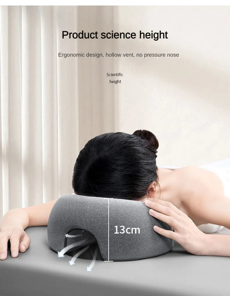 Memory Foam Face Down Prone Pillow – Ergonomic Headrest for Massage & Salon