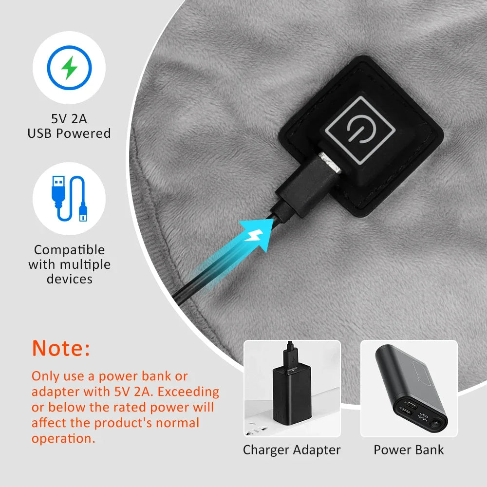 Electric Heating Shoulder & Neck Pad – Cervical Wrap with 3 Heat Settings Soft Hot Compress Back Shawl