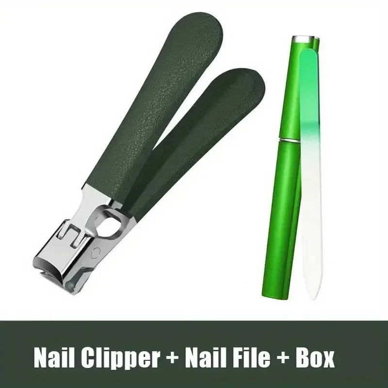 Professional Stainless Steel Nail Clippers Set for Thick Nails Anti-Splash Sharp Trimmer Nail Pedicure Manicure Tools for Men