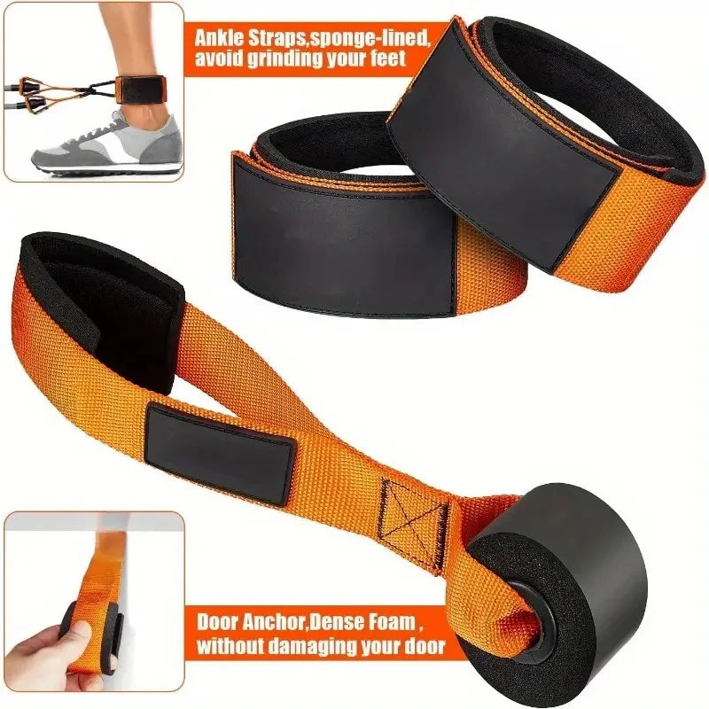 Natural Resistance Strap with Handle – Elastic Band for Muscle Training, Strength Building, Body Shaping & Yoga