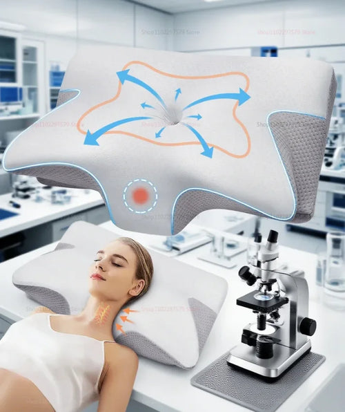 2-in-1 Memory Foam Cervical Pillow – Ergonomic Contour Orthopedic Neck Pain Support with Pillowcase
