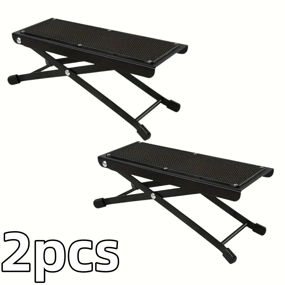 Folding Foot Rest 4-Height Adjustable Pedal Footrest Stand for Beauty Salons Home Pedicures Toe Nail Tool and Guitar Pedal Stool