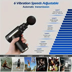 Fascial Percussion Massage Gun – LED Touch Screen with 4 Replaceable Heads for Body Relaxation