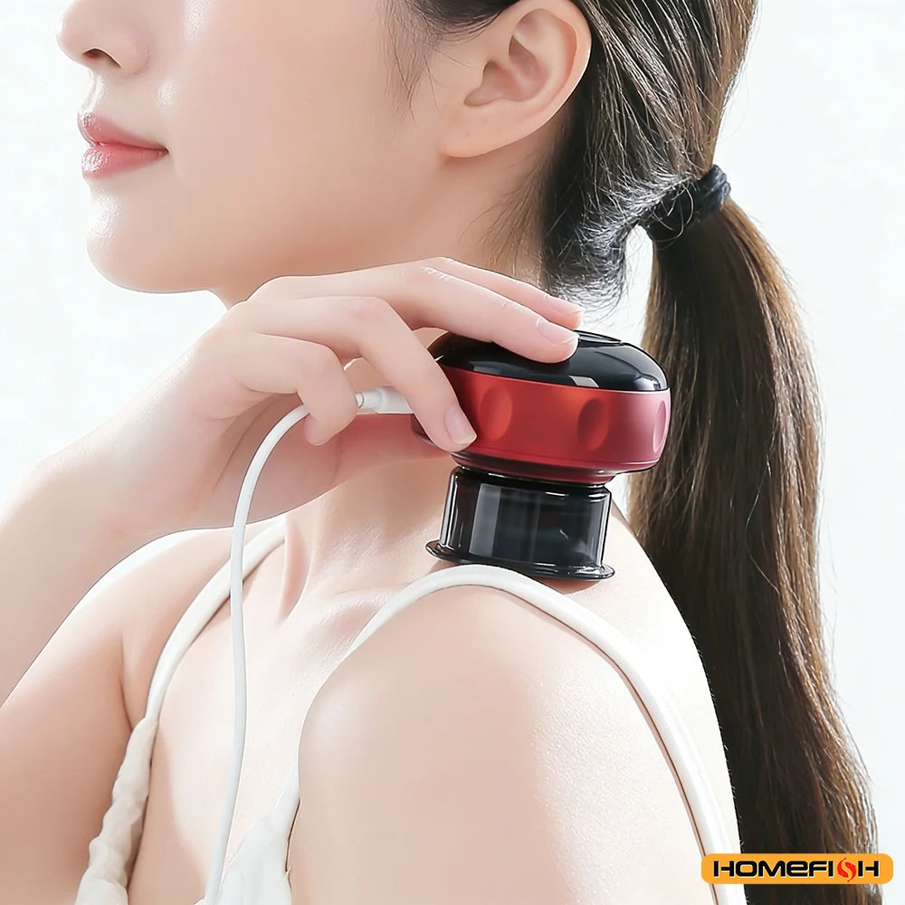 Plug-In Heating Cupping Massage Device – Back, Neck & Arm Scraping & Cupping Therapy